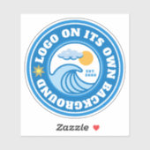 Sticker Logo avec bouteille d'eau Business arrière - plan  (Feuille)