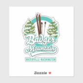Sticker logo Badger Mountain Waterville Washington Ski (Feuille)