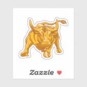 Sticker Logo Bitcoin Taureau en Or (Feuille)