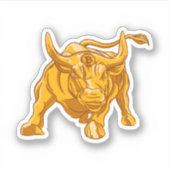 Sticker Logo Bitcoin Taureau en Or (Devant)