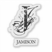 Sticker Logo Black Business Monogramme Nom Bouteille d'eau (Devant)