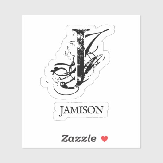 Sticker Logo Black Business Monogramme Nom Bouteille d'eau (Feuille)