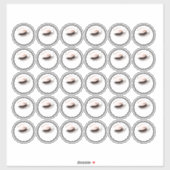 Sticker Logo Custom Eyes Lashes Beauté Studio Cosmetics (Feuille)