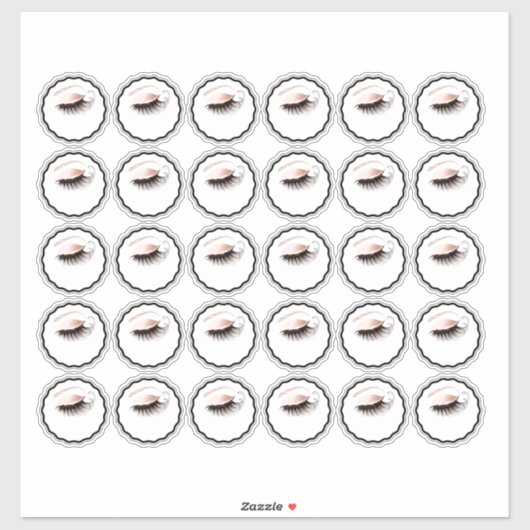 Sticker Logo Custom Eyes Lashes Beauté Studio Cosmetics (Feuille)