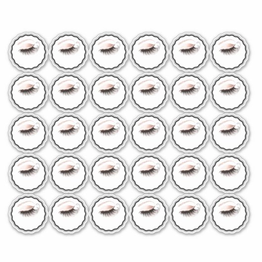 Sticker Logo Custom Eyes Lashes Beauté Studio Cosmetics (Devant)