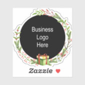 Sticker Logo d'affaires personnalisé Courbe de Noël (Feuille)