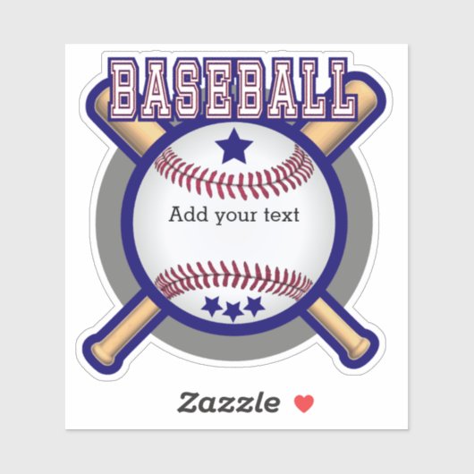 Sticker Logo de baseball - Bleu - Kiss-Cut (Feuille)