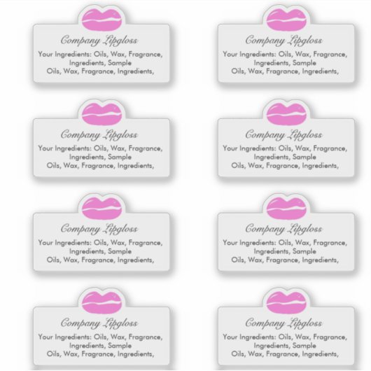 Sticker Logo de beauté Lipgloss Ingredient Business (Devant)