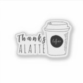Sticker Logo de café Merci un latte (Devant)