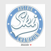 Sticker logo de champion de ski d'Autriche (Feuille)