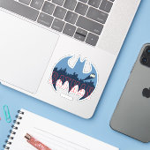 Sticker Logo de chaume avec signal Gotham & chauve-souris (Ordinateur portable avec iPhone)