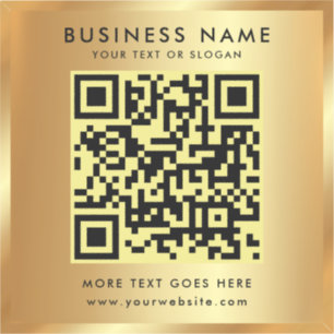 Sticker Logo de code QR de texte personnalisé Modèle or gl