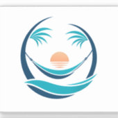 Sticker Logo de hamac de luxe au coucher du soleil (Recto)