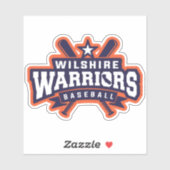 Sticker Logo de la Ligue de baseball Wilshire Warriors (Feuille)
