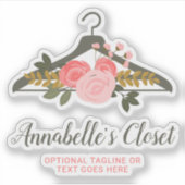Sticker Logo de la penderie Rose florale (Devant)