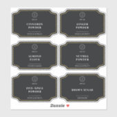 Sticker Logo de la société noire élégant Pantry promotionn (Feuille)