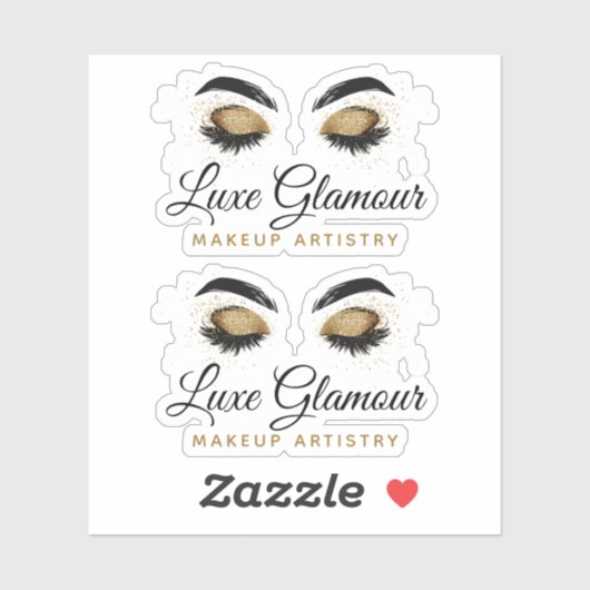 Sticker Logo de l'artiste maquilleur doré (Feuille)