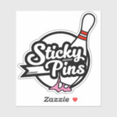 Sticker Logo de l'équipe de bowling "Sticky Pins" (Feuille)