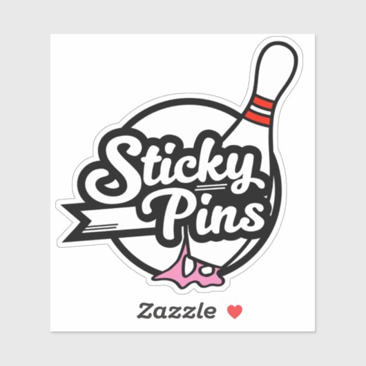 Sticker Logo de l'équipe de bowling "Sticky Pins" (Feuille)