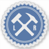 Sticker Logo de marteau de géologue avec vos initiales sur (Devant)