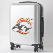 Sticker Logo de mascotte baleine orque (Sur valise)