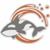 Sticker Logo de mascotte baleine orque (Devant)