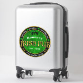 Sticker Logo de Personalized, Round Irish Pub (Sur valise)