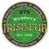 Sticker Logo de Personalized, Round Irish Pub (Devant)