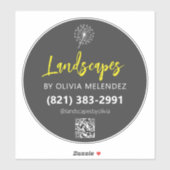 Sticker Logo de pissenlit Service de tonte de pelouse Vitr (Feuille)