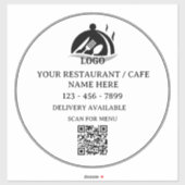Sticker Logo de restaurant ou café Code QR Promotional Vin (Feuille)