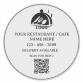 Sticker Logo de restaurant ou café Code QR Promotional Vin (Devant)