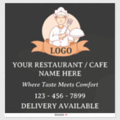 Sticker Logo de restaurant ou de café personnalisé (Feuille)