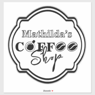 Sticker Logo de salon de café personnalisable pour entrepr