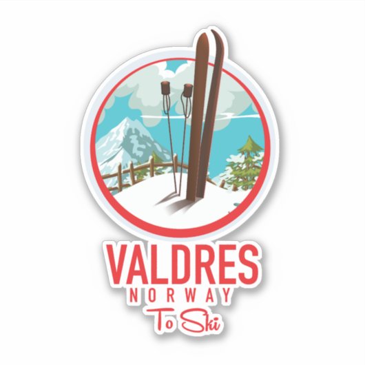 Sticker Logo de ski de Valdres Norvège (Devant)