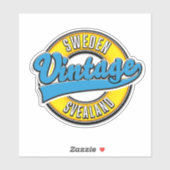 Sticker logo de Svealand en Suède de style vintage (Feuille)