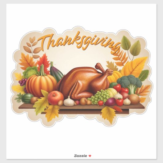 Sticker Logo de Thanksgiving (Feuille)