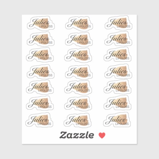 Sticker Logo d'emballage en or simple Gloss Lip (Feuille)