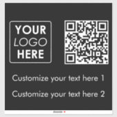 Sticker Logo d'entreprise Code QR simple Texte noir (Feuille)