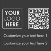 Sticker Logo d'entreprise Code QR simple Texte noir (Devant)