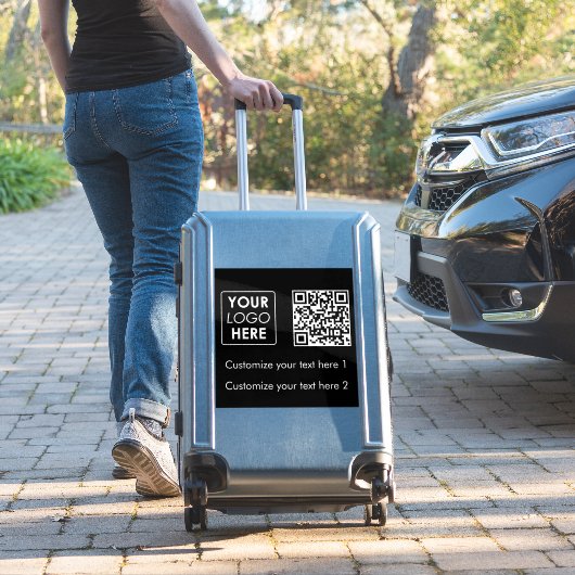 Sticker Logo d'entreprise Code QR simple Texte noir (Valise Insitu)
