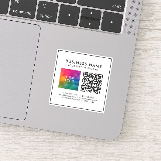 Sticker Logo d'entreprise Code QR Texte Modèle client minu (Détail)