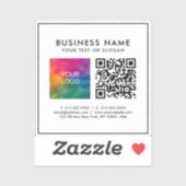 Sticker Logo d'entreprise Code QR Texte Modèle client minu (Feuille)