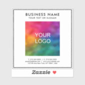 Sticker Logo d'entreprise Modèle personnalisé Texte blanc  (Feuille)