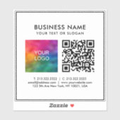 Sticker Logo d'entreprise personnalisé Ajouter un code QR  (Feuille)