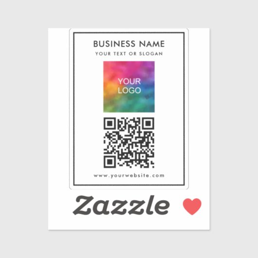 Sticker Logo d'entreprise personnalisé Texte Code QR Modèl (Feuille)