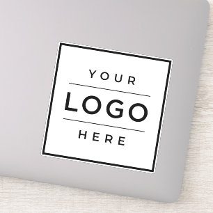 Sticker Logo d'entreprise personnalisé vinyle blanc carré