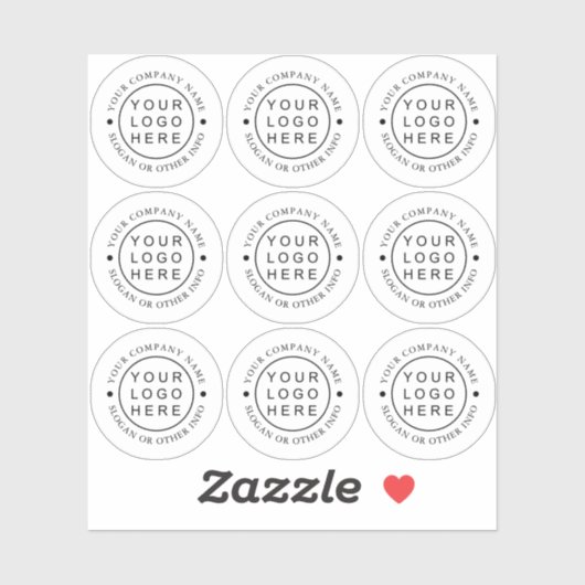 Sticker Logo d'entreprise simple et ronde personnalisé (Feuille)