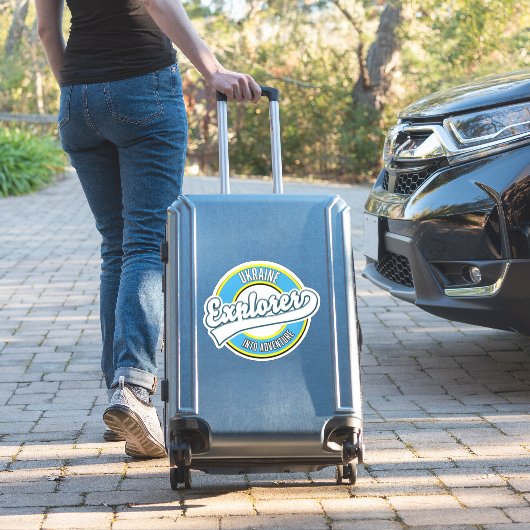 Sticker Logo d'explorateur d'Ukraine dans l'aventure. (Valise Insitu)