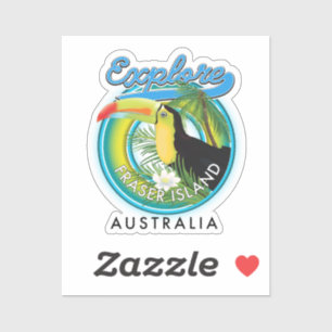 Sticker logo d'exploration de l'île Fraser Australie