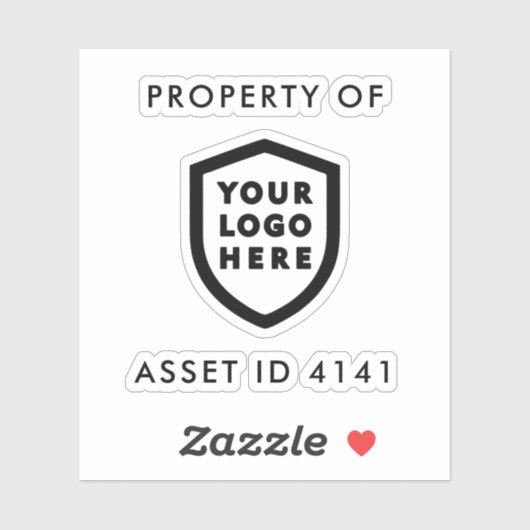 Sticker Logo d'ID d'actif | Propriété de l'entreprise (Feuille)